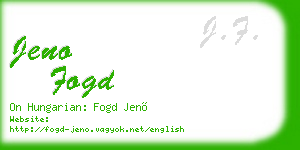 jeno fogd business card