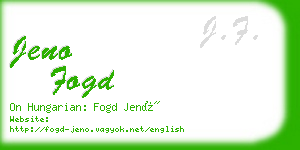 jeno fogd business card